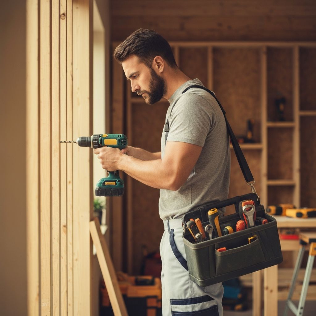 Professional handyman working on a home improvement project